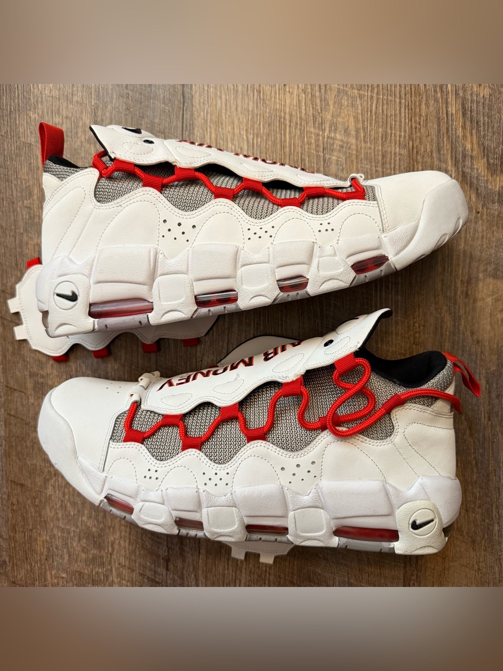 Nike Air More Money Habanero Red White Grey Men’s Size 12.5 Sneakers Shoes